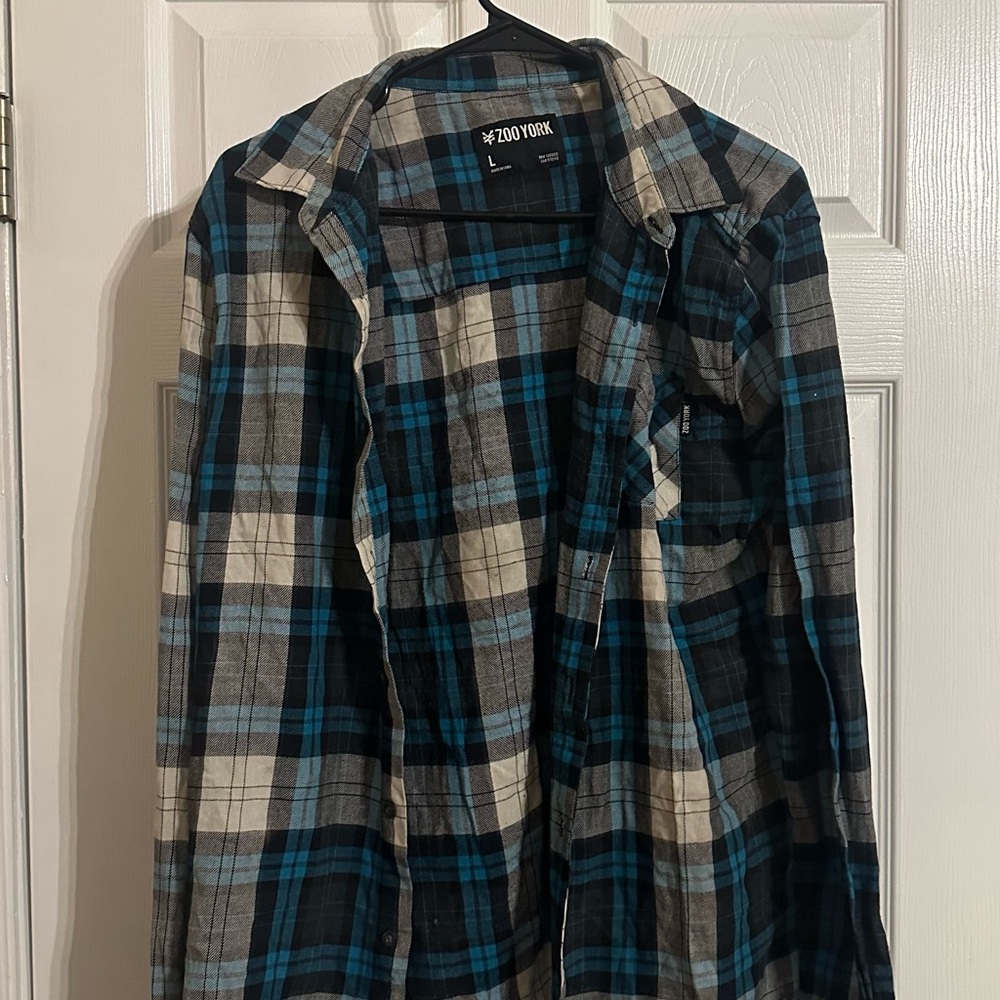 Zoo York Blue and Black Checkered Shirt